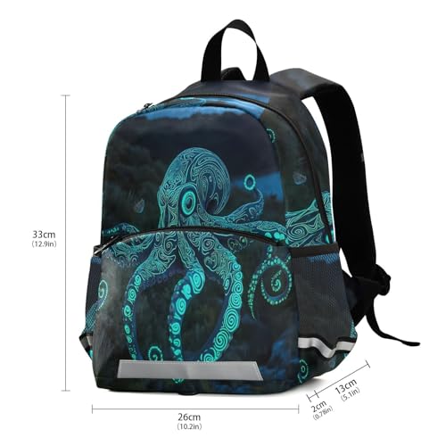 panksolu Green Octopus Glowing Texture Toddler Backpack for Boys Girls Kids Backpacks Preschool Bag Travel Bag3