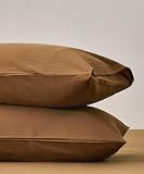 JELLYMONI 100% Washed Cotton Pillowcases, King, Envelope Closure 2-Pack