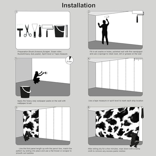 Papel tapiz fotografico de vaca patchwork de 200x140cm para mural de sala 8