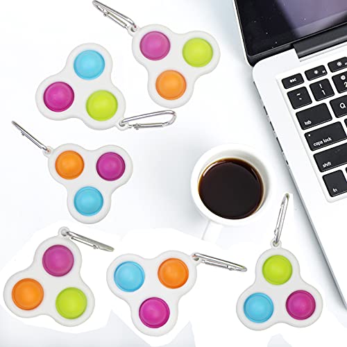 12 Pack Dimple Fidget Popper Controller, Mini Keychain Dimple Popper, Value Dimple Fidget Pack, Assorted Dimples Fidget Toys Colors #TOP1