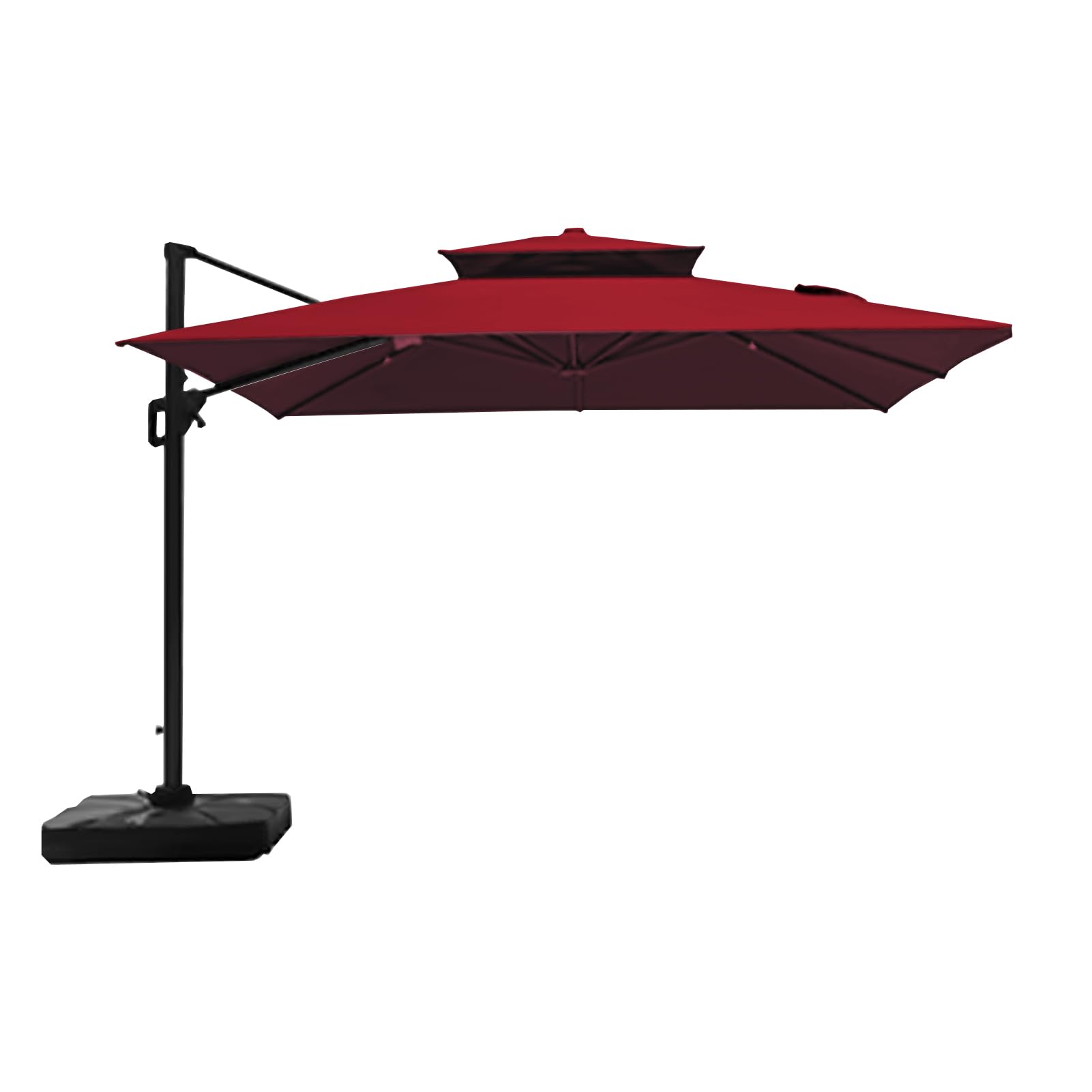 IUIBMI 9.8x9.8FT 8 Ribs Square Patio Umbrella Replacement Canopy Hanging Offset Cantilever Outdoor Patio Umbrella Cover Canopy 8 Rib Replacement Top for Backyard Garden Beach Yard Table