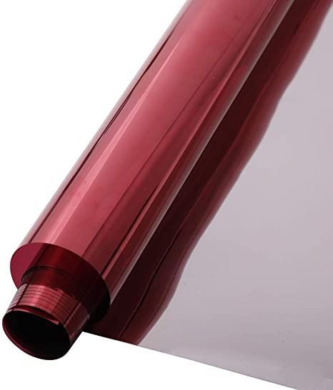 PSSC Window Film One Way Reflective Mirror Tint Self-Adhesive Sticker Red 10m x 1.52m