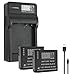 Produktbild 2x LOOKit Akku BLG10 + LOOKit USB Ladegerät für Panasonic Lumix DC TZ202 GX9 DC-LX100 II TZ101 TZ91 TZ81 GF6 GX7 GX80 LX100 - dekodiert - mit Infochip