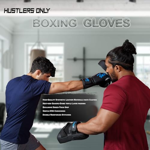 Hustlers Only Pro Vegan Leather Boxing Gloves For Muay Thai MMA Kickboxing, Boxing Bag Workout & Sparring Fighting Gloves for Mitts Focus Pads Workout Ideal for Men & Women (12oz.) - Image 6