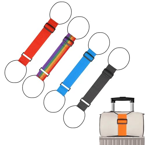 4PCS Adjustable Elastic Luggage Straps for Suitcases & Bags