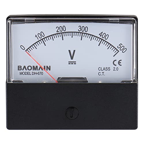 Image of BAOMAIN DH-670 DC 0-500V Class 2.5 Analog Panel Volt Meter