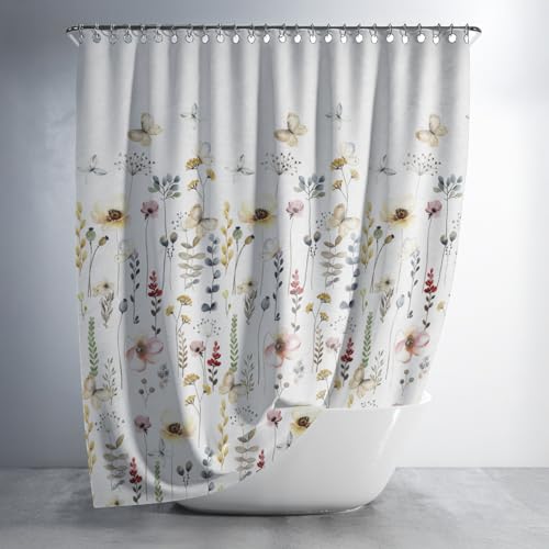 Image of Sassoon Birch Wood Printed Shower Curtain with Hooks- 1Pc - Polyester Fabric