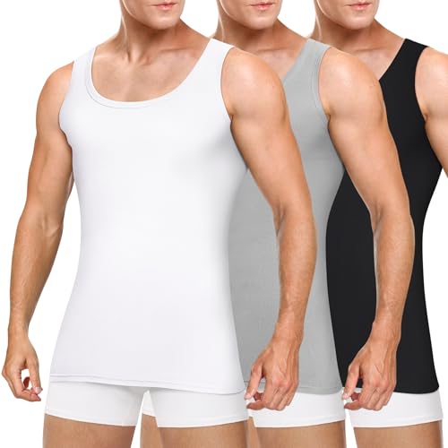 Gutable Unterhemd Herren Tank Top Männer Baumwolle Unterhemden Feinripp Tanktop Muskelshirt Herrenunterhemd Achselshirts Men Träger Shirts… – Ansicht 1