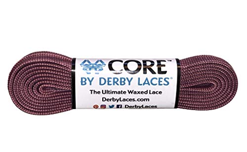 Derby Laces CORE Narrow 6mm Waxed Lace for Figure Skates, Roller Skates, Boots, and Regular Shoes (Pomegranate, 54 Inch / 137 cm)