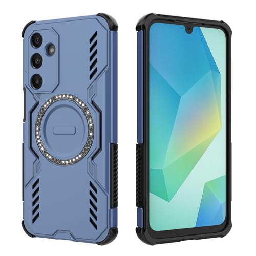 Image of SPAZY CASE Oppo A6c Back Cover |Rugged Shockproof Armor Case with Magnetic Metal Ring Supports Magsafe Charger & Car Mount | Military Grade Protection | Blue