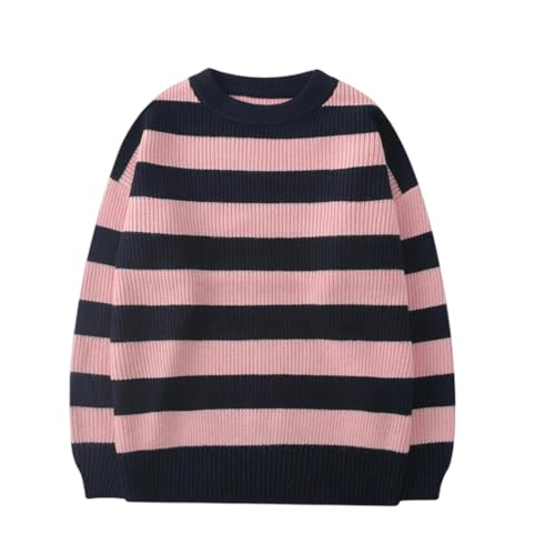 Unisex Striped Knitted Sweater Vintage Loose Pullover Warm Autumn Casual Jumper Harajuku Streetwear Top