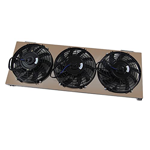 Aluminum Shroud Fan Kit w/Thermostat Relay - 3X 9 Reversible S Blade Electric Cooling Fan Replacement for 1991-2001 Jeep Cherokee XJ Comanche 2.5L L4 4.0L L6