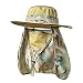 KOOLSOLY Outdoor Sun Cap for Men Women,Fishing Hat UPF 50+ UV Sun Protection with Removable Neck Flap, Face Cover Mask & Windproof Strip, Sun Hat for Outdoor Sports & Travel