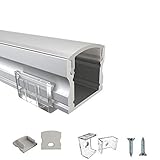 h-profil aluminium 12mm ANWENDUNG: die Montage der hohen Alu-Leisten für LEDs ist sehr einfach und wird durch simples Einklicken der Abdeckungen in die LED-Alu-Leisten schnell erreicht. Mithilfe von Monatge-Clips (im Angebot enthalten bringen Sie die Profile an die Wand oder Decke ganz einfach an. Den Abschluss bilden die 2x Endkappen - eins ist speziell mit einer Bohrung für das LED-Kabel versehen.