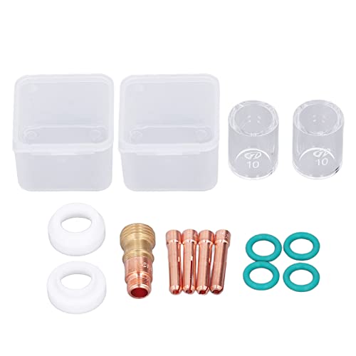 Kit de acessórios de soldagem TIG, copo de vidro de soldador fácil instalação PTFE capa frontal 13 p