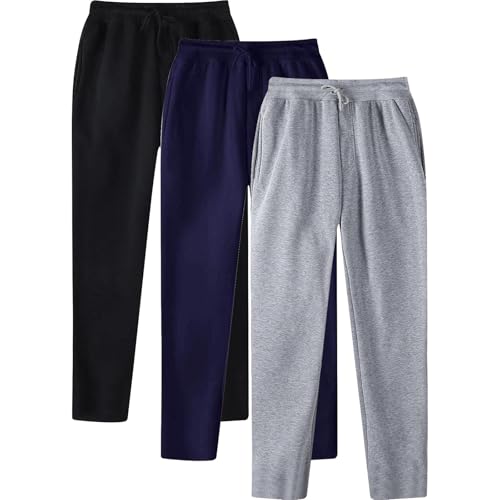 3PC Pantalones Hombre Deportivos Pants Otoño Invierno Moda Casual Jogging Pantalon Largo Fitness Gym Color sólido cómodo Cálido Slim Fit Running Cordón Basic Barato Trekking Chandal