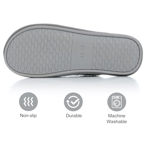 Image of GOEWY Mens Two-Tone House Slippers with Memory Foam Cozy Warm Slip On House Shoes for Indoor Outdoor Gifts for Men Him Dad