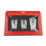 AMXDHH MOMO Universal Manual Brake Pedal Pedal Non-Slip Black Blue Silver Sport Racing Pedals Manual Transmission(Silver)