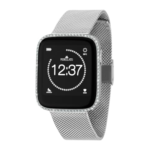 [Materiali] Morellato M-01 Smartwatch da donna, in lega, acciaio, con cinturino in lega e clip e gancio