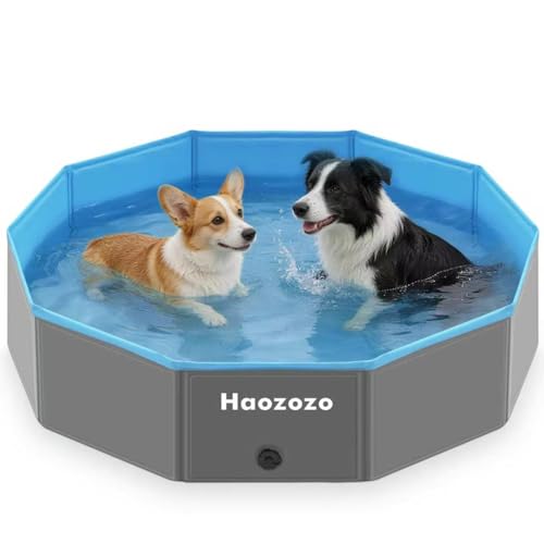 Haozozo Hundepool 80 X 20 cm Hundepool für Kleine und Große Hunde aus Dauerhaft PVC Hunde Planschbecken für Kinder Ideal Hundeplanschbecken Aller Rassen Im Garten Oder Strand