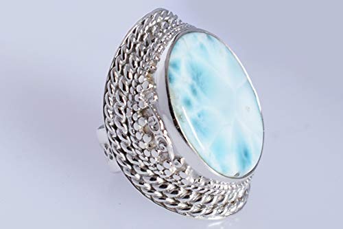 Bague Larimar en argent délicate idée cadeau bague bohème réglable - 3