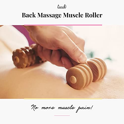 Tuuli Accessories Back Massage Muscle Roller Tool Massager For Neck Shoulder Arms Legs Body Wooden 7 X 3 Inches #TOP2