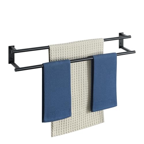 Mooche Handtuchhalter Schwarz Wand,80CM Doppelter Handtuchhalter zum Bohren