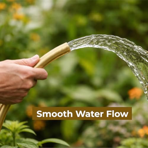 Image of Casa De Amor 0.5 Inch Flexible Expandable Garden Hose Pipe with Connector & Clamps | Light Golden Water Pipe for Gardening, Car Wash & Home Use | Leak-Proof, Lightweight | 5 Meter (16.40 Feet)