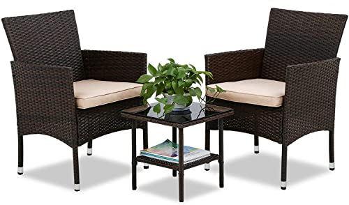 FDW 3-Piece Patio Furniture Set | Brown...
