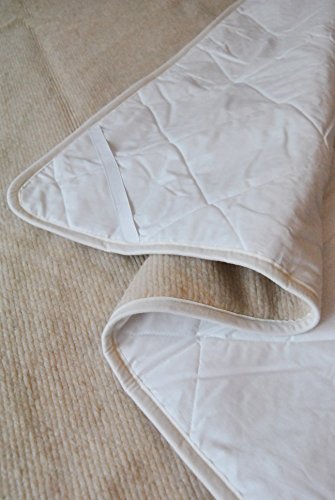 Merino Wool PERunder pościel, naturalna pościel wełniany materac nakładka na materac polarowy prześcieradło produkt naturalny, wełniany podkoc, narożne paski (180 x 200 cm)