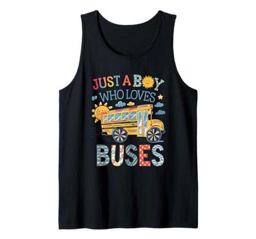 School Bus Costume Fun Just a Boy who loves Buses Bus Lover Canotta