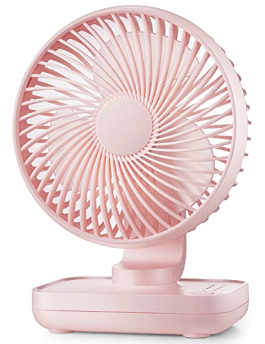 Viniper Portable Battery Fan, Rechargeable Desk Fan : 4 Speeds, 90° Rotation, Long Working Time, Portable Usb Powered Personal Fan (Pink) #TOP8