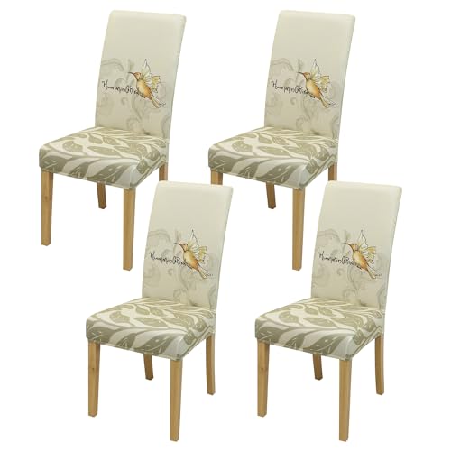 Dining Chair Covers, Dining Room Chair Cover Set of 4 Art Leaf 4