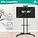 Mobile TV Stand Rolling TV Stand with Wheels for 32-85 Inch LED LCD Flat Curved Screens TVs, Height Adjustable Portable Cart Trolley Floor Stand with Shelf for Home Office