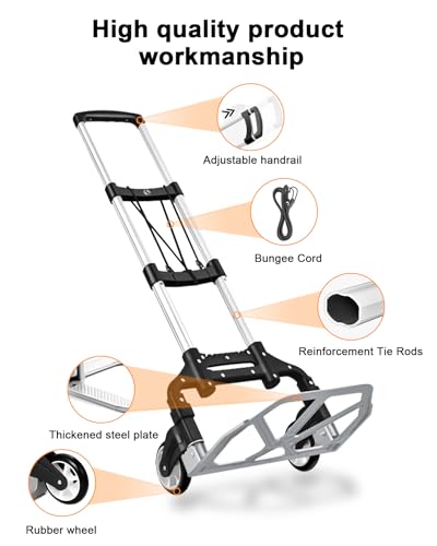 image for SERVOMASTER Folding Hand Truck, Dolly Cart with Wheels Foldable, Light