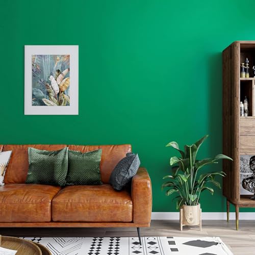 Image of Wallpaper Self Adhesive Dark Green Matte Self Adhesive Waterproof Sticker for Living Room, Bedroom Office,Almirah, Floor, Tabletop, Wall, Fridge (12X178Inch)