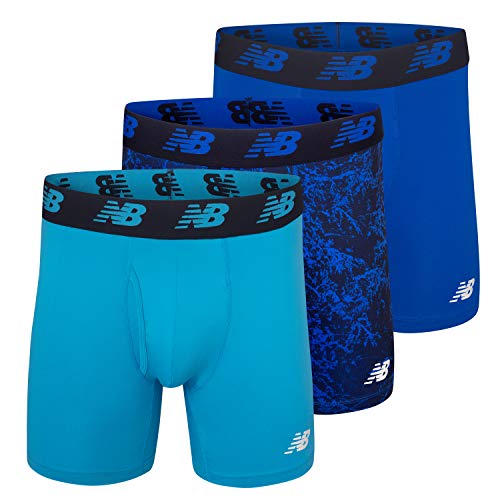Image of New Balance Men's Performance Boxer Briefs with Fly, Breathable Stretch Underwear, Moisture Wicking, Soft Waistband (3 Pack)