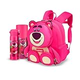 Kit Mochila Passeio Urso Lotso Garrafa Infantil Toy Story