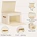 Homsorout Large Storage Bins with Lids - Front Opening Fabric Storage Bins, Flap Closet Organizer with Handles, Collapsible Boxes with Lid, Decorative Basket for Home, Dorm, 2 Pack, Beige