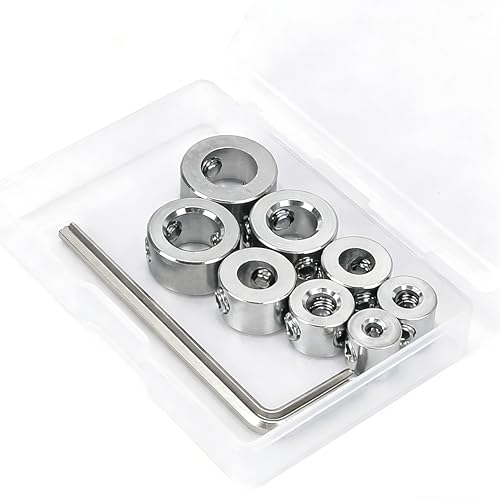 Ruvan 8PCS 3-10mm Foret Profondeur Butée Anneau, Ensemble Positionneur D'Anneau Réglable Colliers Limitation Forage Localisateur Pour Tous Les Forets À Bois