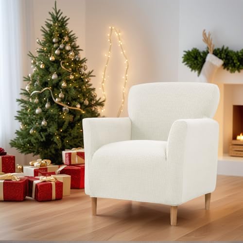 LiveGo Housse de Fauteuil Ultra-Élastique en Tricot avec Accoudoirs, Housse de Protection pour Canapé et Fauteuil de Salon Contre Taches, Poils, Facile à Installer