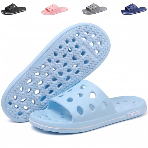 Image of FINLEEO Shower Sandals with Drainage Holes - Quick Drying Bathroom & Gym Slippers for Men and Women