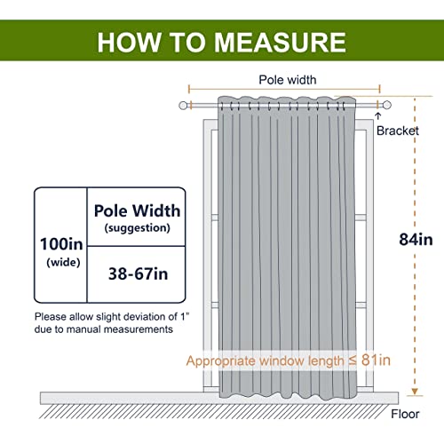 NICETOWN Glass Door Curtains for Window - Wide Thermal Curtain Panels, Sliding Door Drapes, Extra Wide Curtains (Fresh Green, 100 inches Wide x 84 inches Long)