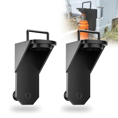 SALUINOKI 2 Pack Upgraded Shipping Container Jack Lug Lifter Heavy Duty with Handle and Limiter Container Leveler Booster Black