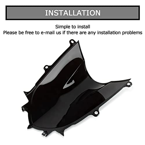 Image of Front Motorcycle Windshield Windscreen for YZF R6 2017-2025, R7 2021-2025 | premium ABS plastic, streamlined design, luxurious vintage, front windshield replacement, Chrome
