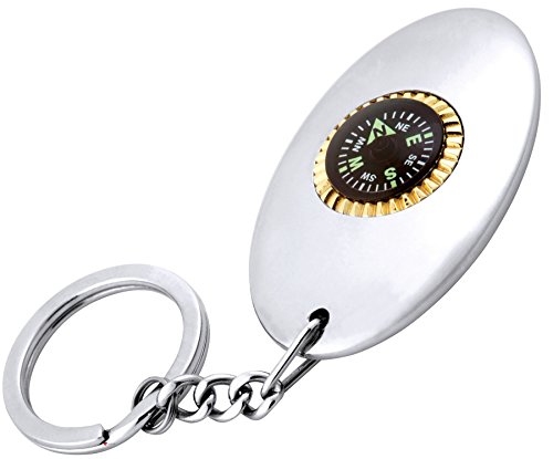 Porte-clés boussole acier inoxydable pour vos voyages et aventures du quotidien