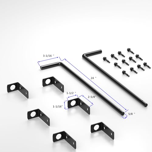 Image of 24 inch Gate Drop Rod, Cane Bolt- Easy to Install, Premium Black Plastic Spraying - Secure and Durable - Ideal for Wood, Vinyl, and Garden Gates - Corrosion Resistant(rod-24-2)