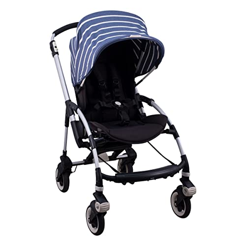 JYOKO KIDS Capota para Silla de Paseo y Cochecito de Bebé compatible con Bugaboo Bee 3, Bee plus, Bee 5, Elaborada en Tejido de Algodón Elástico, Suave y Transpirable (Sailor Stripes)