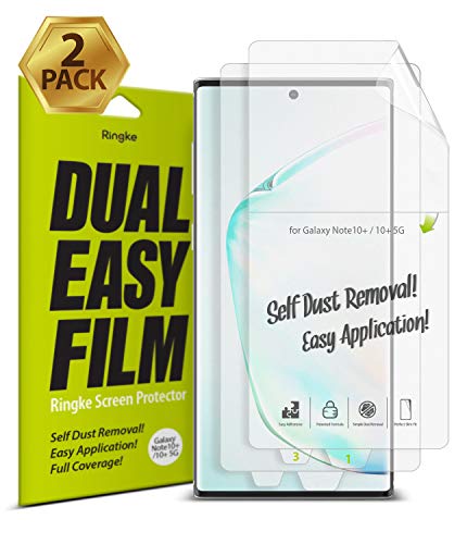 Ringke Dual Easy Film (2 Pack) Designed for Galaxy Note 10 Plus, Galaxy Note 10 Plus 5G Screen Protector (2019)