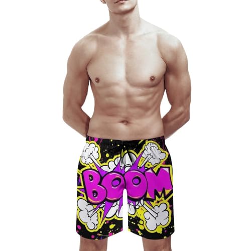 Neon Bathing Suit Mens Swimming Trunks with Mesh Liner Beach Quick Dry Swim Shorts2